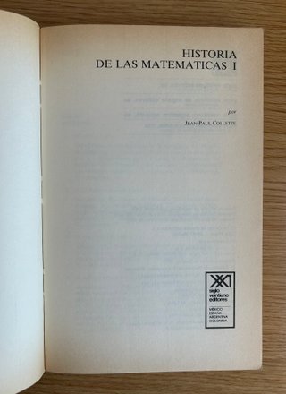 Historia de las matemáticas. I y II. Collette