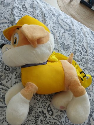 Peluche mochila paw patrol rubble patrulla canina