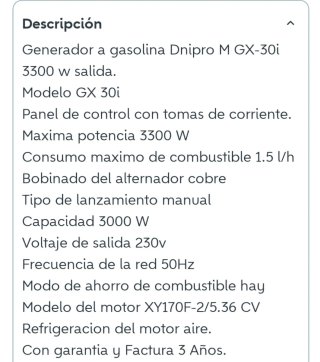 Generador gasolina