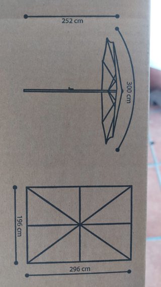 Parasol rectangular grande 296x196 cm NUEVO