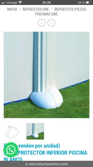 Oferta piscina Gre, protector base metálica