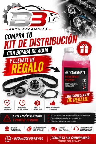 KIT DE DISTRIBUCIÓN CON BOMBA DE AGUA + ANTICONGEL
