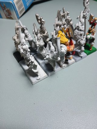 Leones blancos más mago alto elfo. Warhammer