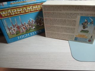 Leones blancos más mago alto elfo. Warhammer