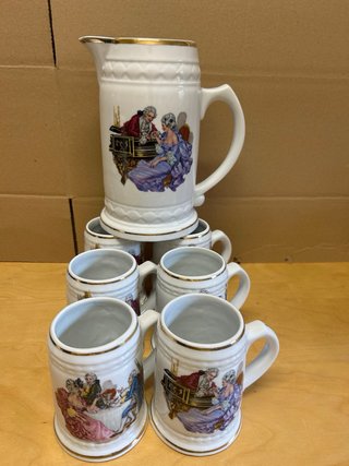 Set di brocca e 6 bicchieri per birra
