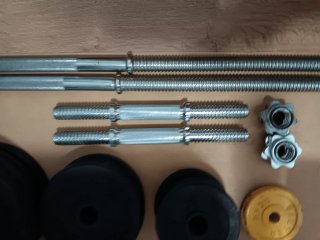 Conjunto de pesas y barras