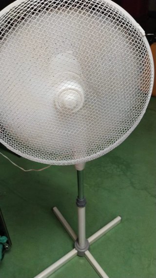 Ventilador de pie Basic gris y blanco