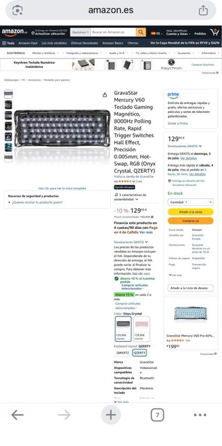 GravaStar Mercury V60 Teclado Gaming Hall Effect