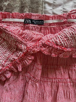 Conjunto de falda y top de zara de cuadro vicky