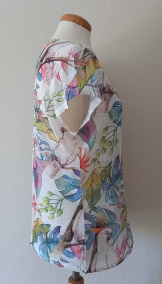 Camiseta de pájaros con stras talla L