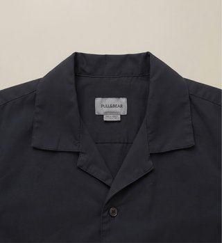 Camicia Con Colletto Cubano In Misto Lino Oversize