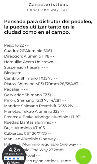 Bicicleta 26 pulgagas Conor One Way
