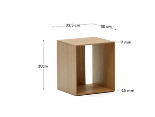 Modulo libreria piccolo Litto in legno di rovere 34 x 38 cm