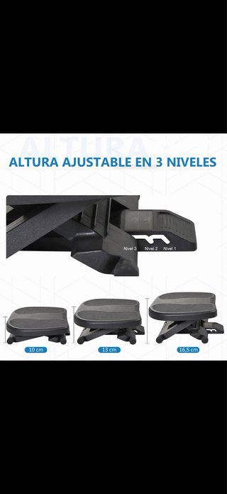 Reposapiés altura y ángulo ajustable masaje