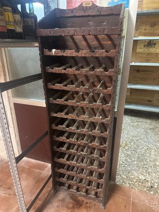 Botellero rústico de madera maciza Apilable