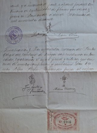 Documento original Banco de Santander 1917