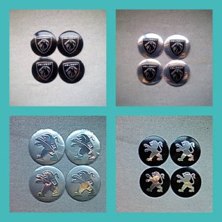 4 Pegatina 56mm Peugeot tapabuje centro rueda logo