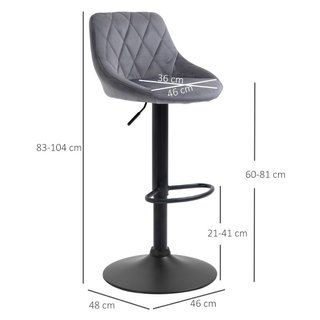 Juego de 2 taburetes de bar de altura regulable, b
