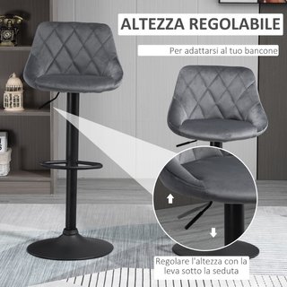 Juego de 2 taburetes de bar de altura regulable, b