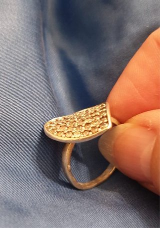 Anello Vintage a Cuore in Argento 925 e Pavé