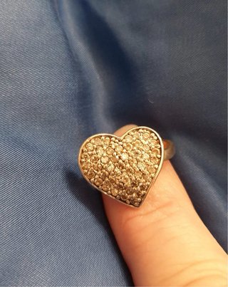 Anello Vintage a Cuore in Argento 925 e Pavé