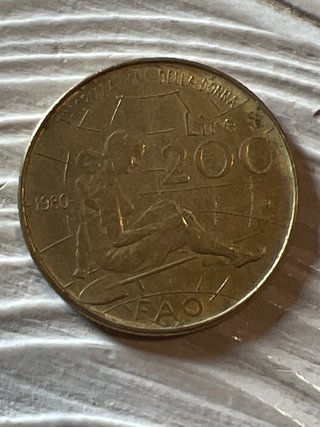 Moneta Commemorativa 200 Lire 1980 - FAO Valorizza