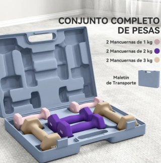 Juego de Mancuernas 6 Piezas 2x1 kg 2x2 kg 2x3k