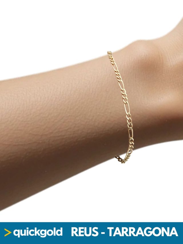 035-05-01048 PULSERA ORO 18K FIGARO 19.5CM