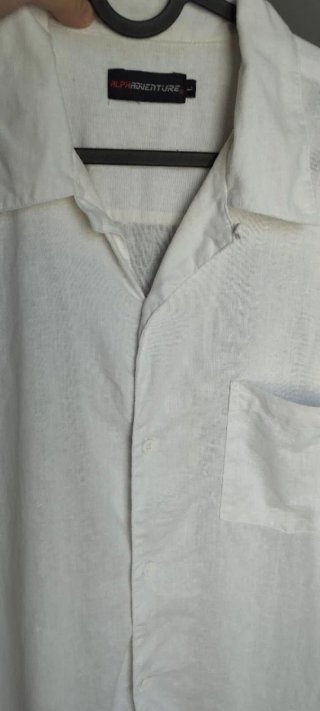 Camisa blanca vintage lino y algodón