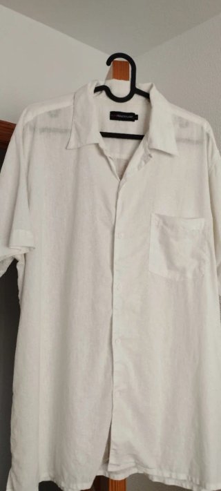 Camisa blanca vintage lino y algodón