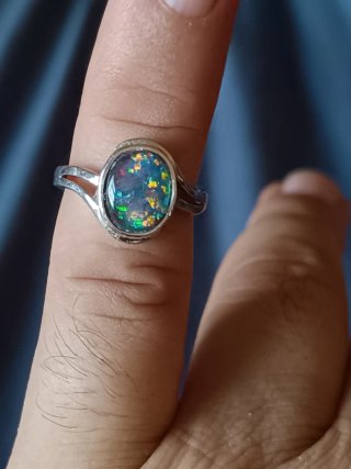 Anillo plata Opalo triplete Austaliano