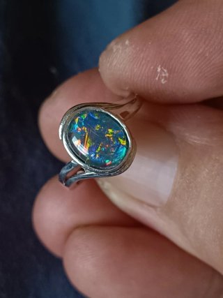Anillo plata Opalo triplete Austaliano