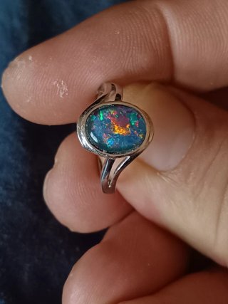 Anillo plata Opalo triplete Austaliano