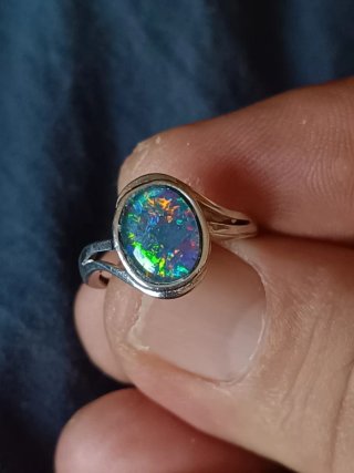 Anillo plata Opalo triplete Austaliano