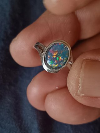 Anillo plata Opalo triplete Austaliano