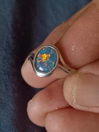 Anillo plata Opalo triplete Austaliano