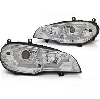Faros LED DRL Tubelight Cromados para BMW X5 E70 2