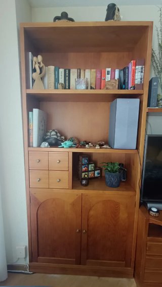 Mueble salón rustico colonial madera maciza cerezo