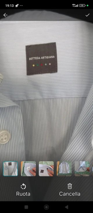 Camicia bottega sartoriale 15 e tre quarti  uomo