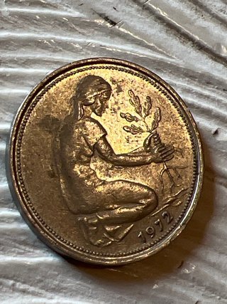 Moneta 50 Pfennig 1972 Germania Zecca G (Karlsruhe