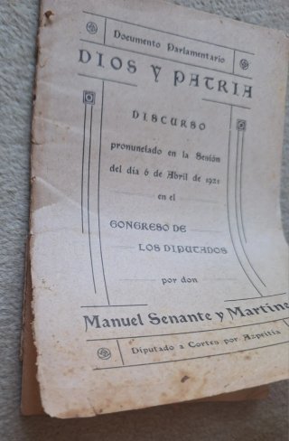 CARLISMO Documento original 1921 – Manuel Senante