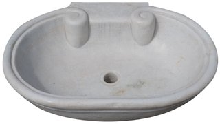 Lavandino in marmo bianco L62xPR46xH18 cm · per il