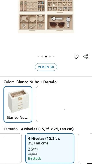 SONGMICS Caja de Joyas, Caja Joyero con 4 Niveles