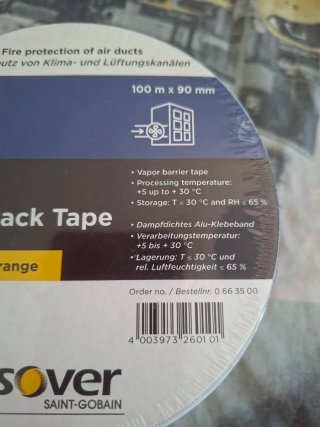 Cinta autoadhesiva de aluminio negro Isover