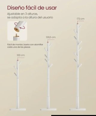 VASAGLE Perchero, Madera Maciza, en Forma de Árbol