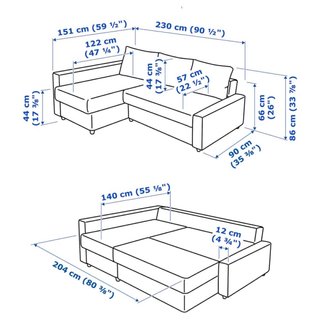 Sofá cama con chaiselongue FRIHETEN