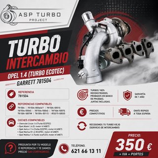 TURBO INTERCAMBIO OPEL 1.4 GARRETT 781504