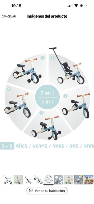 Triciclo evolutivo Olmitos Gyro+ 5 en 1