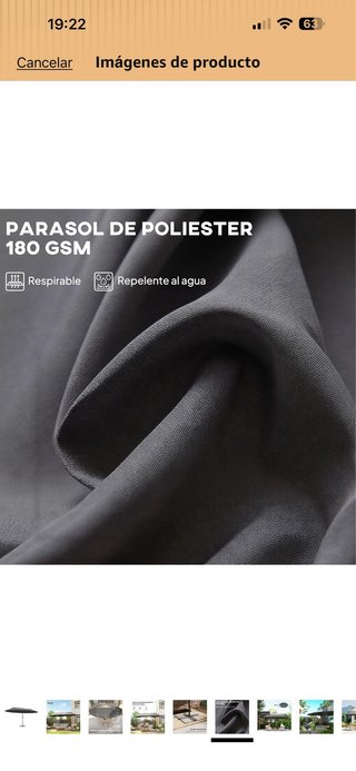 Sombrilla triple color gris