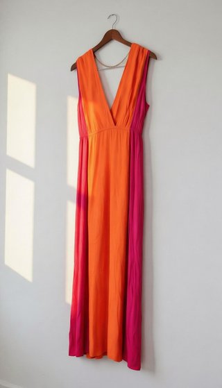 Coin Stories - Abito estivo lungo Arancione/Fucsia